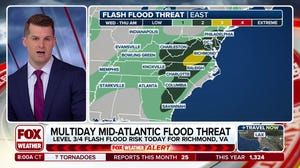 Flood threat extends from North Carolina to New Jersey for areas already drenched by Chantal