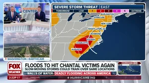 Flooding rain forecast for areas flooded by Chantal