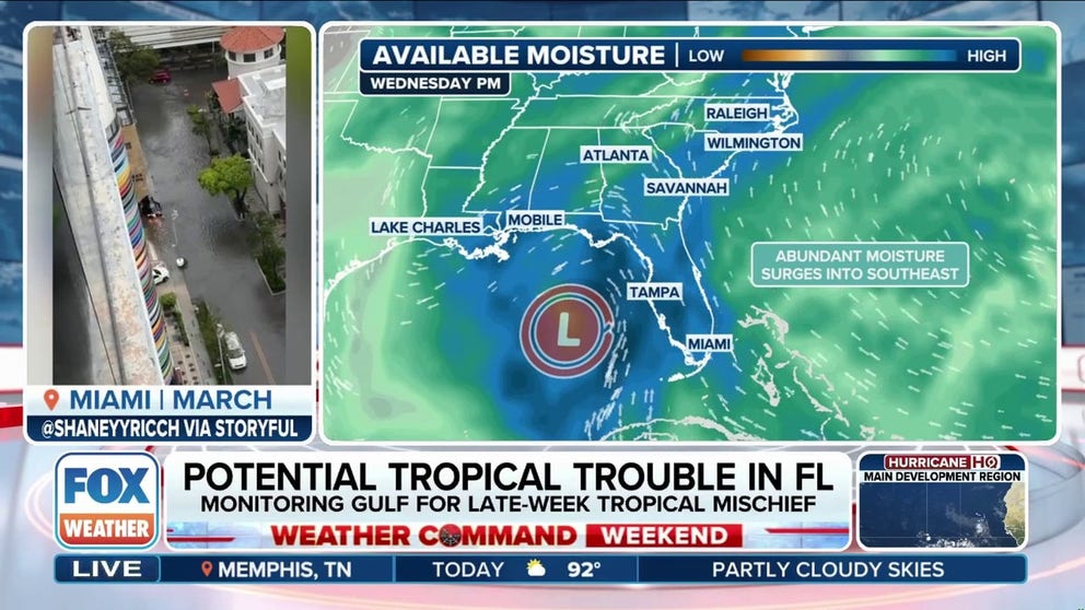 A low pressure center will bring multiple days of flash flooding threats to Florida before settling in the Gulf of America, where some forecast models indicate the system could undergo tropical development.