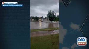 Watch: Sulphur Creek in Lampasas, Texas, floods on Sunday