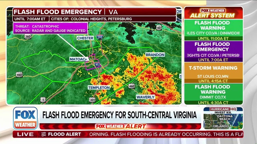 Flash Flood Emergency issued for south-central Virginia 