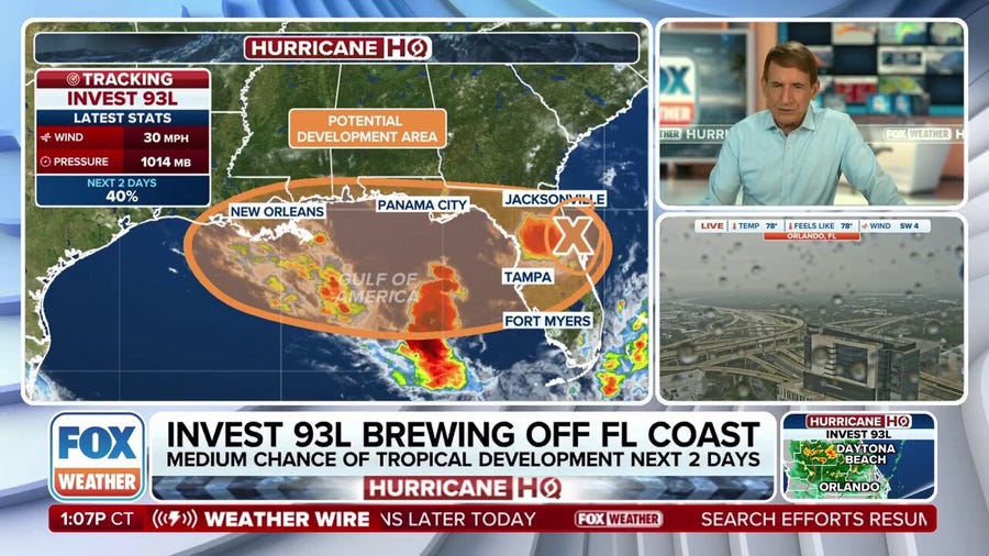 Invest 93L producing storms across Florida