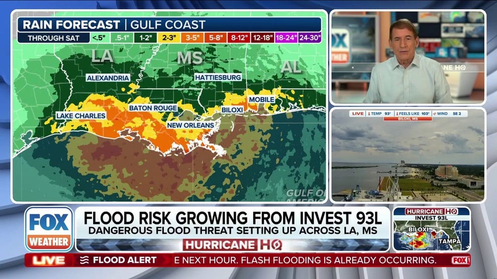 Invest 93L sliding along Gulf Coast as flood risk remains | Latest ...