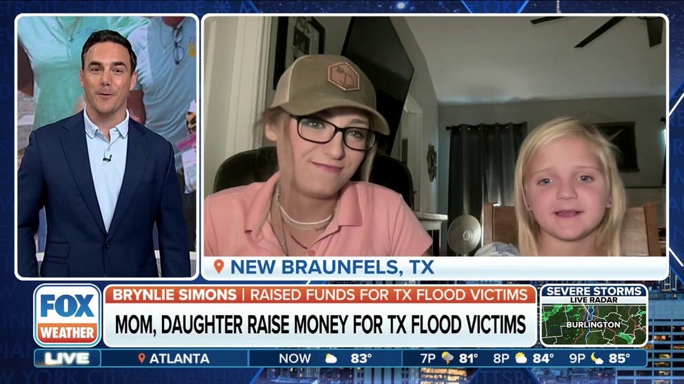 Darby Davidson joins FOX Weather to share the amazing story of how she and her daughter have both helped raise money for victims in Texas following the historic flooding that devastated parts of the state.