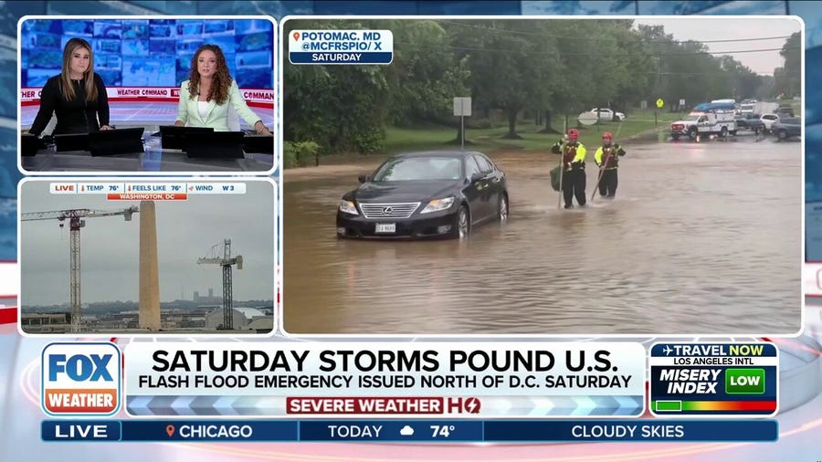 Flash Flood Emergency issued north of Washington, DC on Saturday