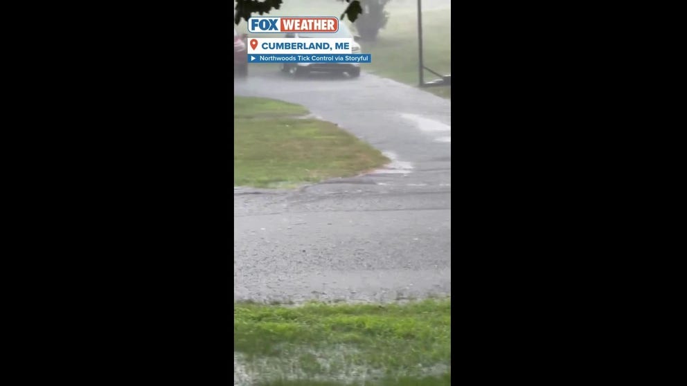 Parts of the Northeast have experienced a weekend full of severe weather, as one local observed pea-sized hail and heavy rain in Cumberland, Maine.