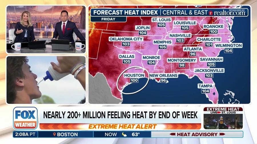 Heat dome continues to intensify across heartland as it shifts east