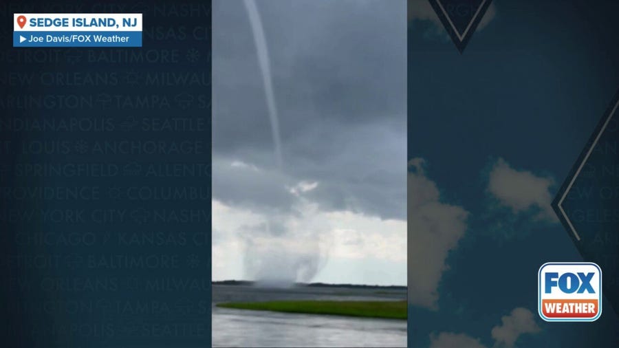 Waterspout comes ashore on New Jersey beach, according to NWS