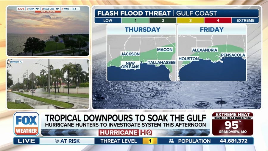 Storm to bring tropical downpours to Gulf fueling flood concerns