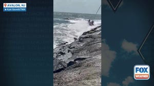 Watch: Sailboat crashes into New Jersey jetty during rough waters
