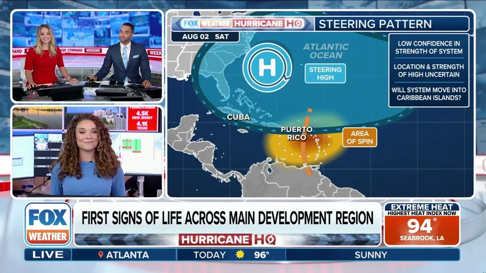 Tropical activity in the Atlantic basin could begin to heat up as we enter the first week of August. FOX Weather Meteorologists Bayne Froney, Michael Estime and Haley Meier break down the latest forecast on July 27, 2025.