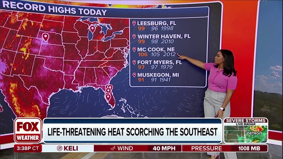 Record-setting temps reported as heat dome bakes Southeast