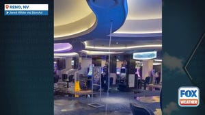 Rain inside a Reno casino during severe thunderstorms 