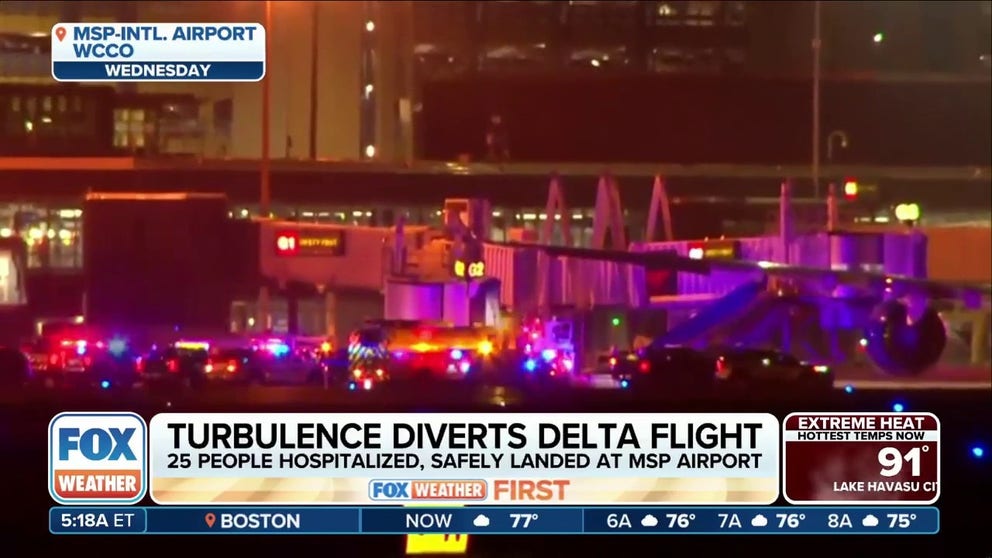 Dozens of people on a Delta flight were injured when it encountered severe turbulence, forcing it to divert to Minneapolis. FOX Weather Meteorologists Britta Merwin and Craig Herrera have the latest on July 31, 2025.