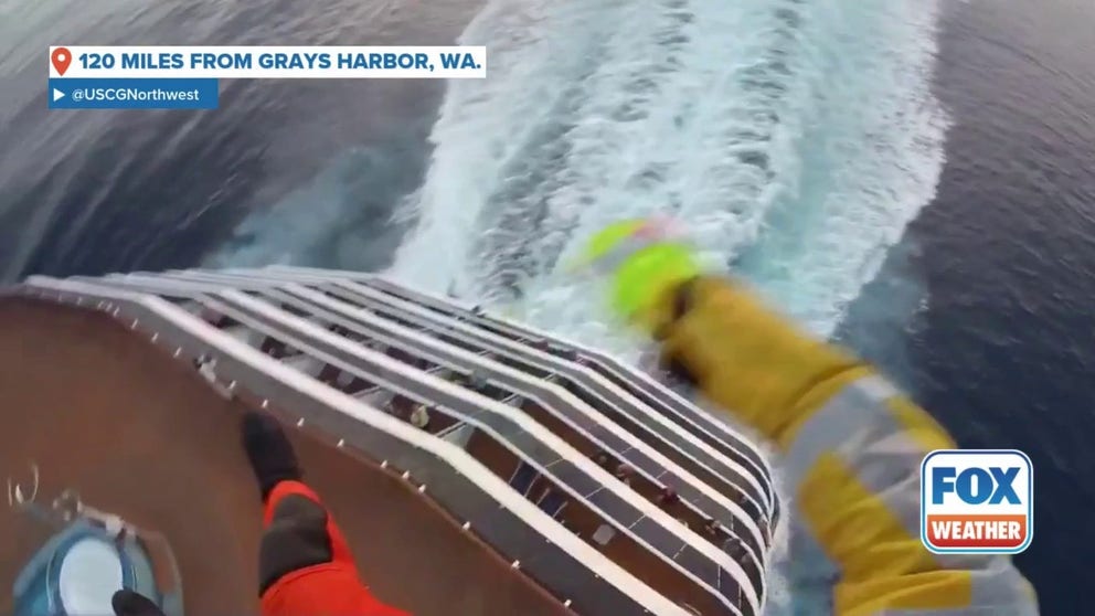 The Coast Guard Northwest District responded to a medevac request for a patient on a cruise ship off the coast of Washington during the threat of a tsunami. 