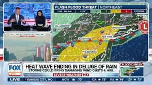 Flood threat grows in New York City as rounds of heavy rain, thunderstorms move into Northeast