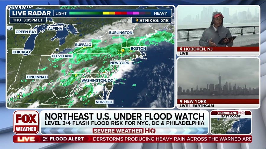 Severe thunderstorms are pounding I-95 corridor causing flash flooding 