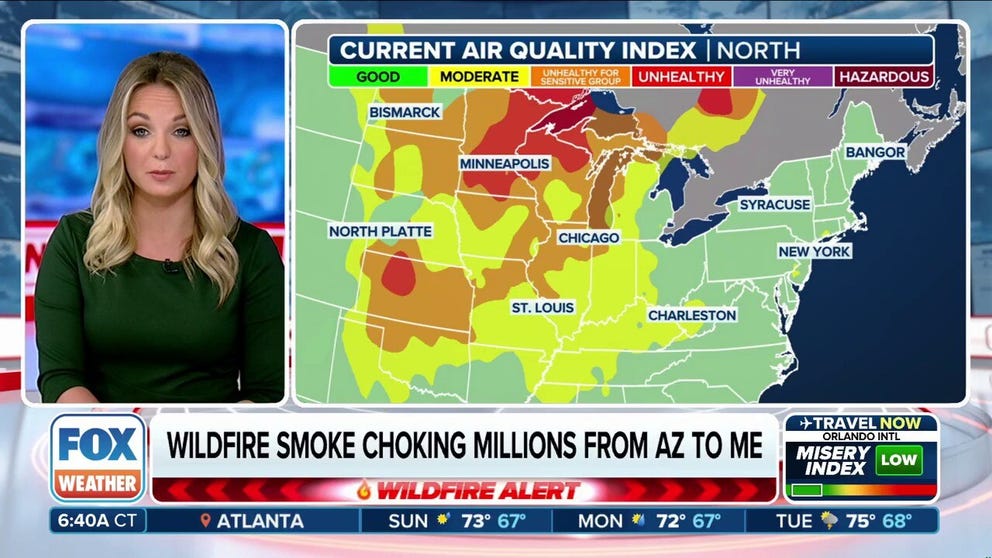 Minneapolis and Chicago are again atop the world rankings for worst air quality as northerly winds continue to push Canadian wildfire smoke into the Upper Midwest.