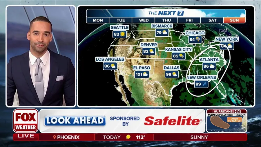 Safelite look ahead forecast: Scorching temperatures in Southwest while Southeast faces flood threat