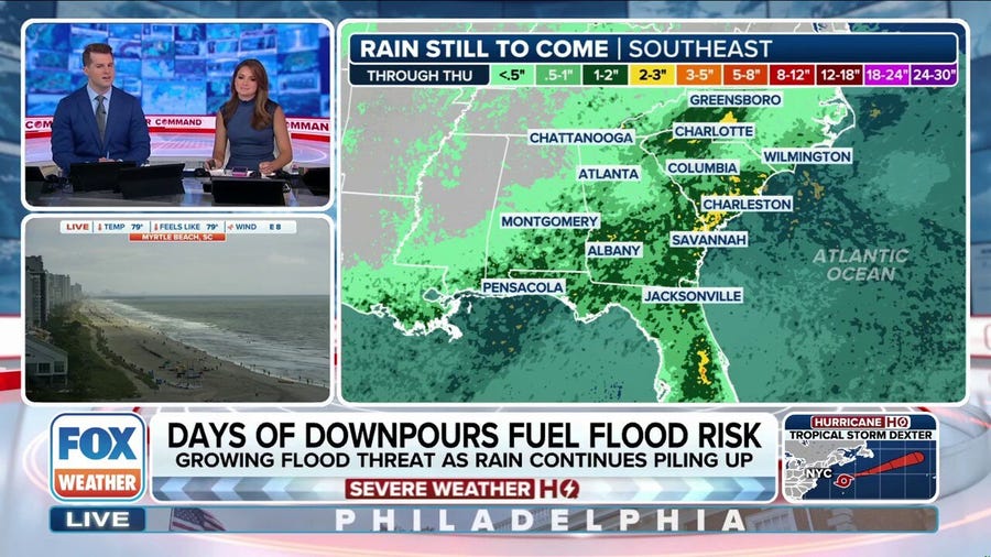 Southeast sees expanded flood threat as stalled front dumps heavy rain across region