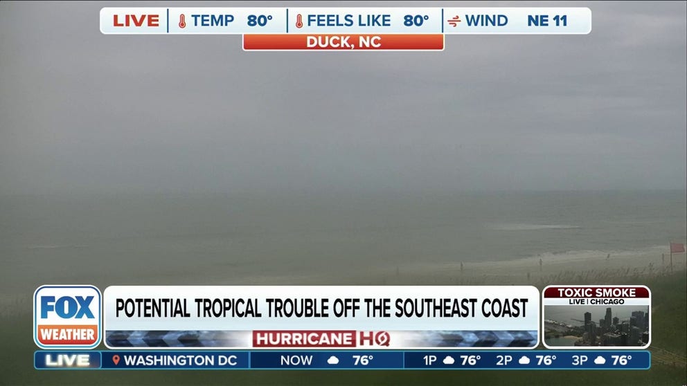 The National Hurricane Center is currently monitoring an area of disturbed weather off the Southeast coast, as well as in the Atlantic, for possible tropical development in the coming days. FOX Weather Meteorologists Bob Van Dillen and Stephen Morgan have the latest forecast on Aug. 6, 2025.