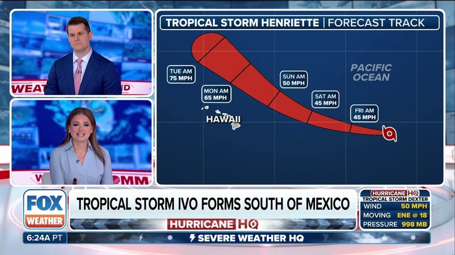 Tropical Storm Ivo forms, Henriette continues to strengthen