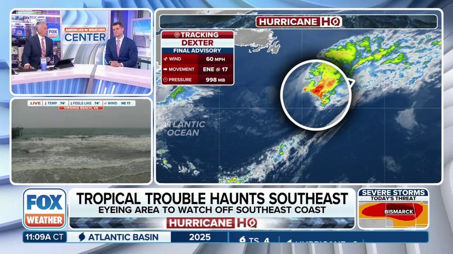 Dexter becomes storm-force cyclone as it zooms away from US