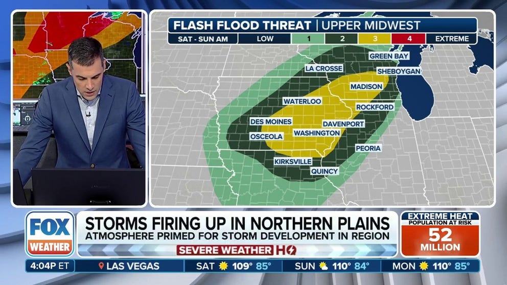 Parts of the Upper Mississippi River Valley will be the recipients of heavy rainfall over the weekend, which could lead to issues with flooding. FOX Weather meteorologist Ian Oliver is tracking the threat. 