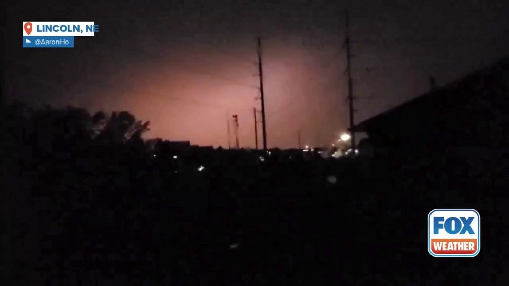 Several flashes of lightning in quick succession were caught on video Saturday morning during severe thunderstorms. Storms blasted through the state bringing destructive winds.