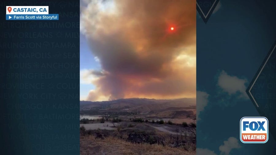 Watch: Smoke from California's Canyon Fire turns sun and sky orange