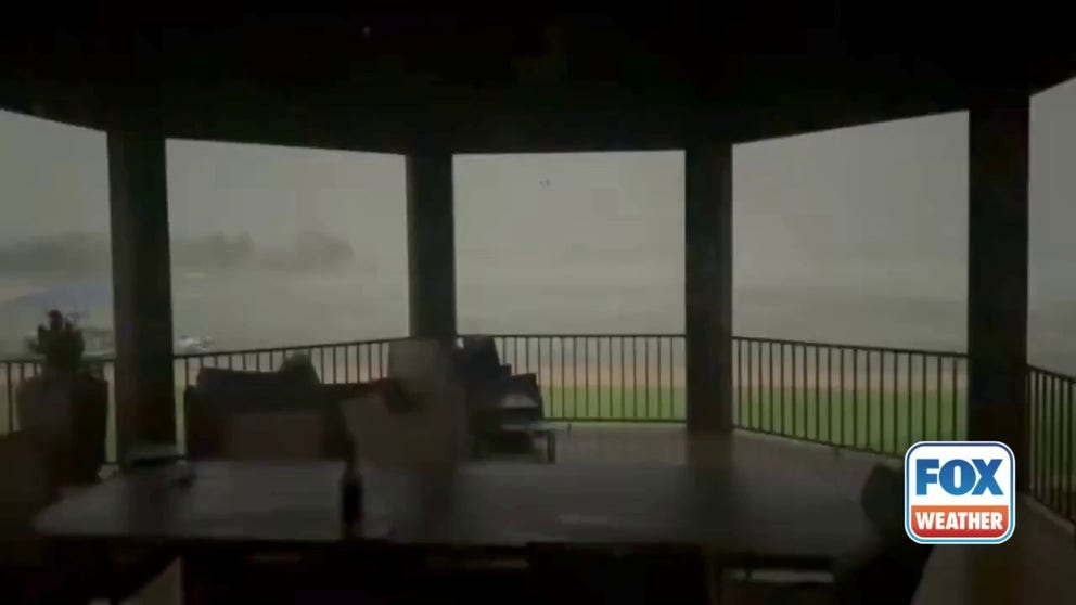 An intense video shared from Valley, Nebraska, shows vivid lightning and strong winds as a powerful storm swept across the area on Aug. 8, 2025.
