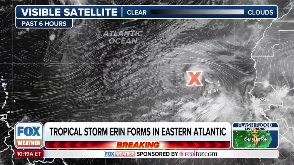 What was once Invest 97L has now become Tropical Storm Erin as it continues to become better organized while it spins across the eastern Atlantic Ocean. FOX Weather Meteorologists Stephen Morgan and Marissa Torres have the breaking details on Aug. 11, 2025.