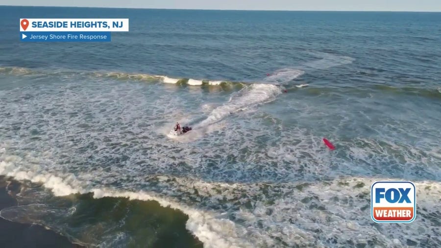 Drone video shows dramatic water rescue after deadly rip current at New Jersey beach