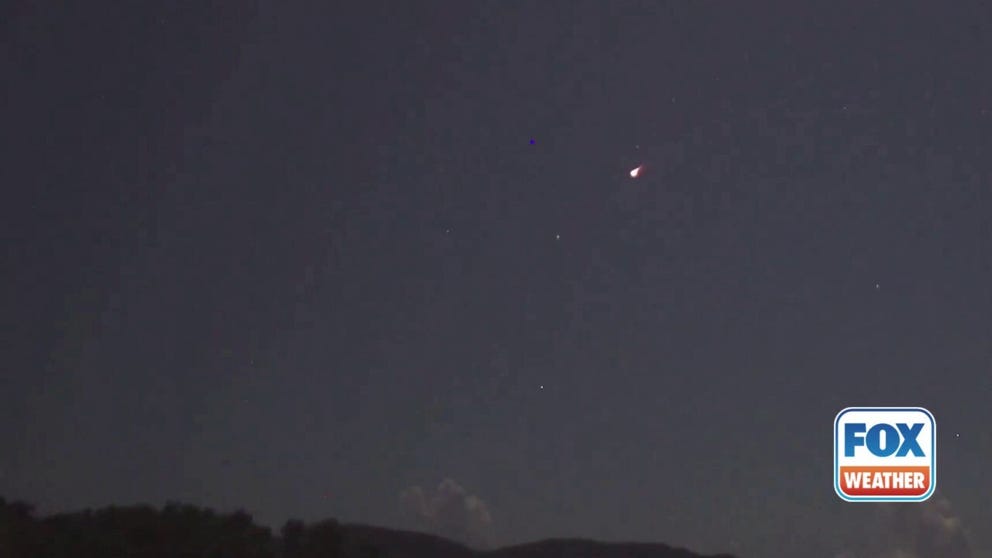 An astrophotographer in Puerto Rico captured this stray fireball while hoping to spot the Perseid meteor shower on Aug. 11. 