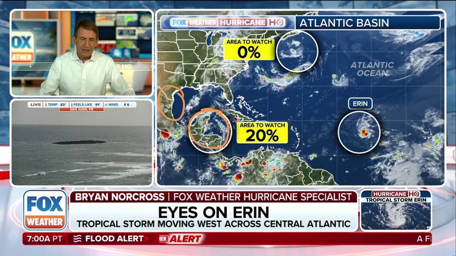 Tropical disturbance being tracked as it heads for the Gulf