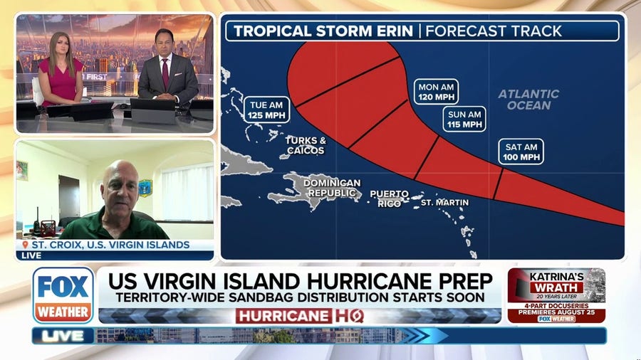 US Virgin Islands preparing for possible impacts from Tropical Storm Erin