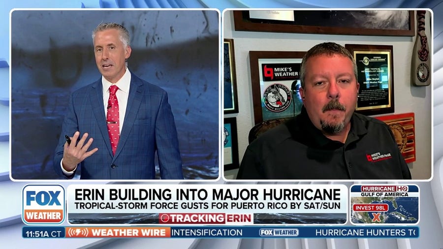 Tropical Storm Erin continues on track to become a hurricane