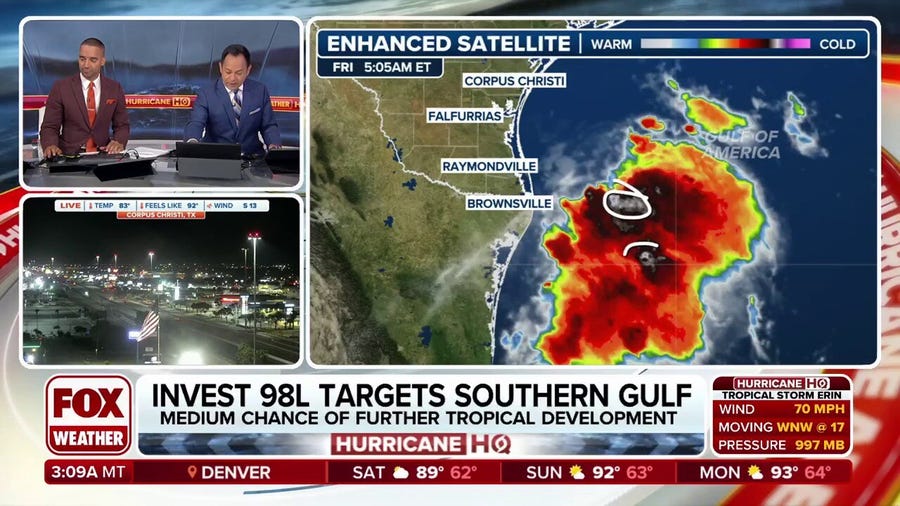Invest 98L now has medium chance of tropical development in the Gulf