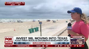 No chance of tropical development for Invest 98L as it moves onshore in Texas