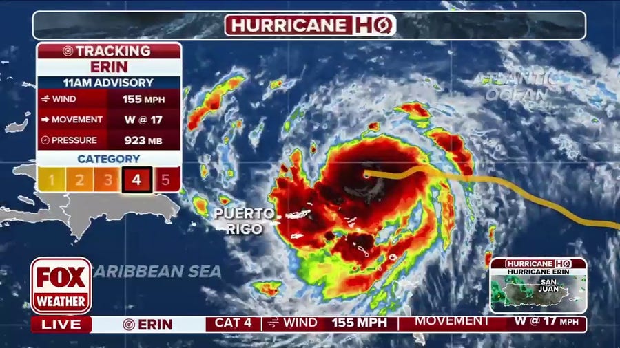 Latest update on Hurricane Erin from National Hurricane Center