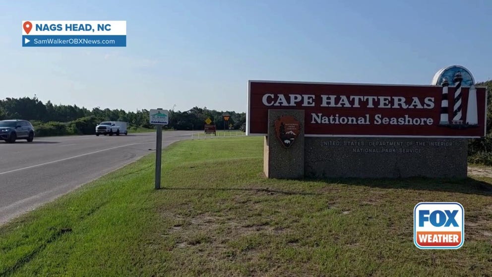 A video shared from Nags Head, North Carolina, shows evacuations underway due to the expected impacts from Hurricane Erin later this week.