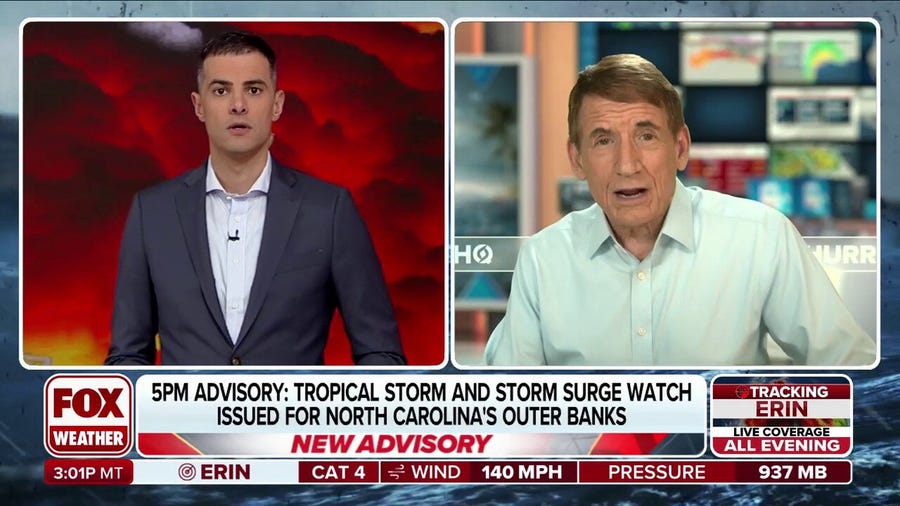 Hurricane Erin continues to rage on prompting storm warnings in North Carolina