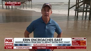North Carolina beaches close as homes threatened by growing waves ahead of Hurricane Erin