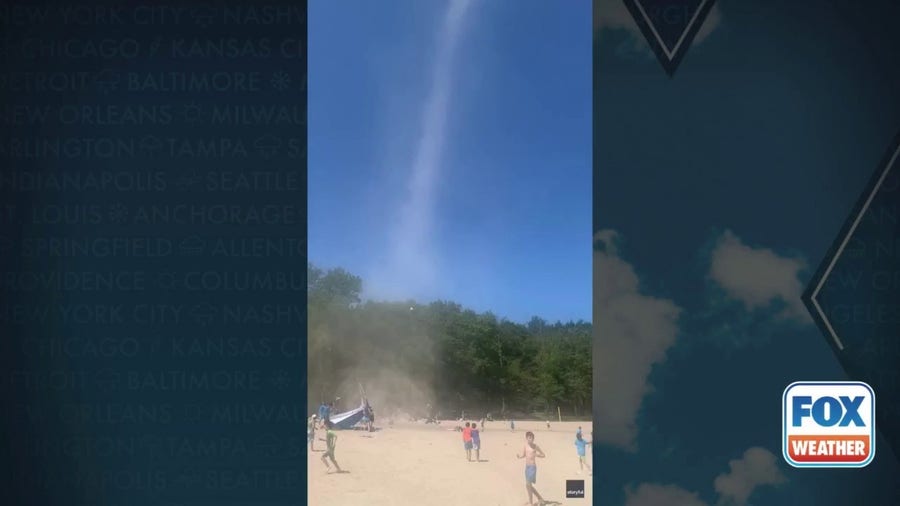 Watch: Dust devil at New York lake sends kids screaming