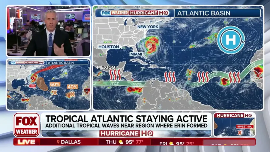 Atlantic staying alert as NHC monitors 2 disturbances behind Erin
