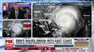 Hurricane Erin surges through Southeast coastline bringing dangerous surf