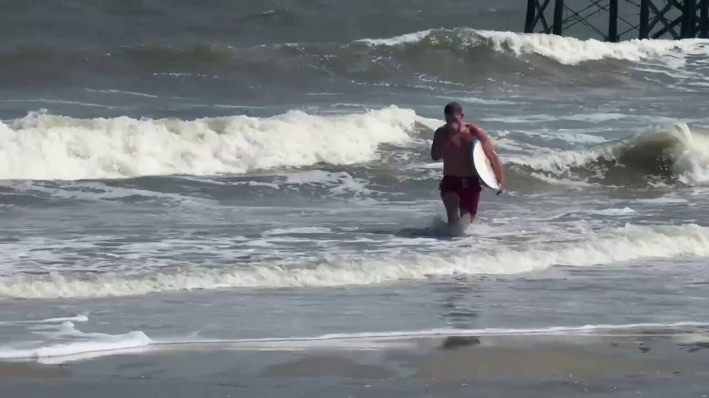 FOX Weather Correspondent Robert Ray reports from outside Charleston, in the Isle of Palms, South Carolina. On Wednesday, Hurricane Erin began producing stronger and bigger waves. However, surfers were not deterred by the rip currents.