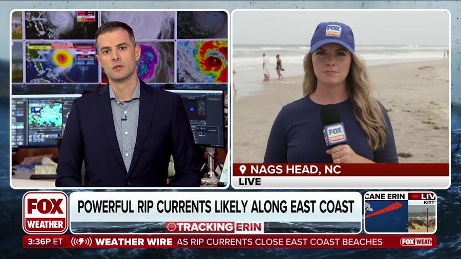 North Carolina coast on alert as Hurricane Erin creates hazardous conditions
