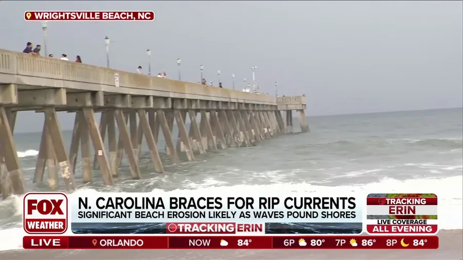 North Carolina's Outer Banks expecting storm surge, rip currents from Hurricane Erin