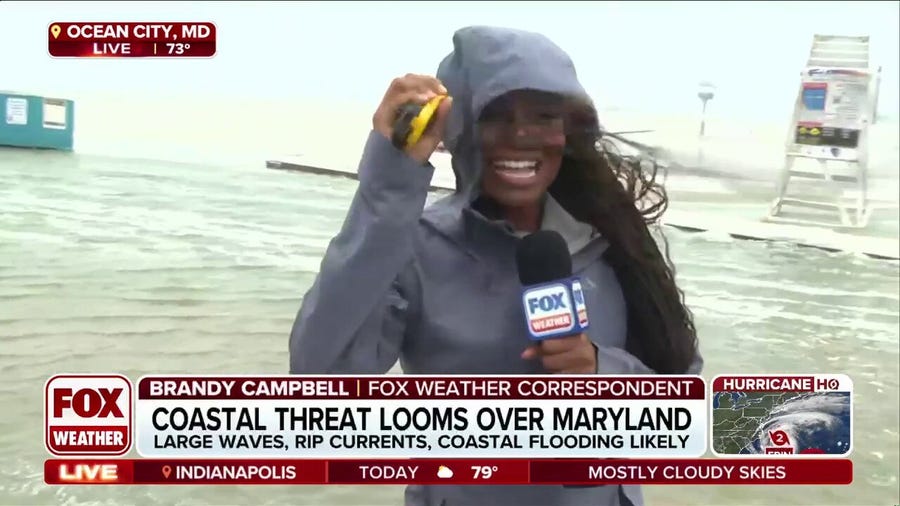 Maryland beaches walloped by strong winds and surf from Hurricane Erin